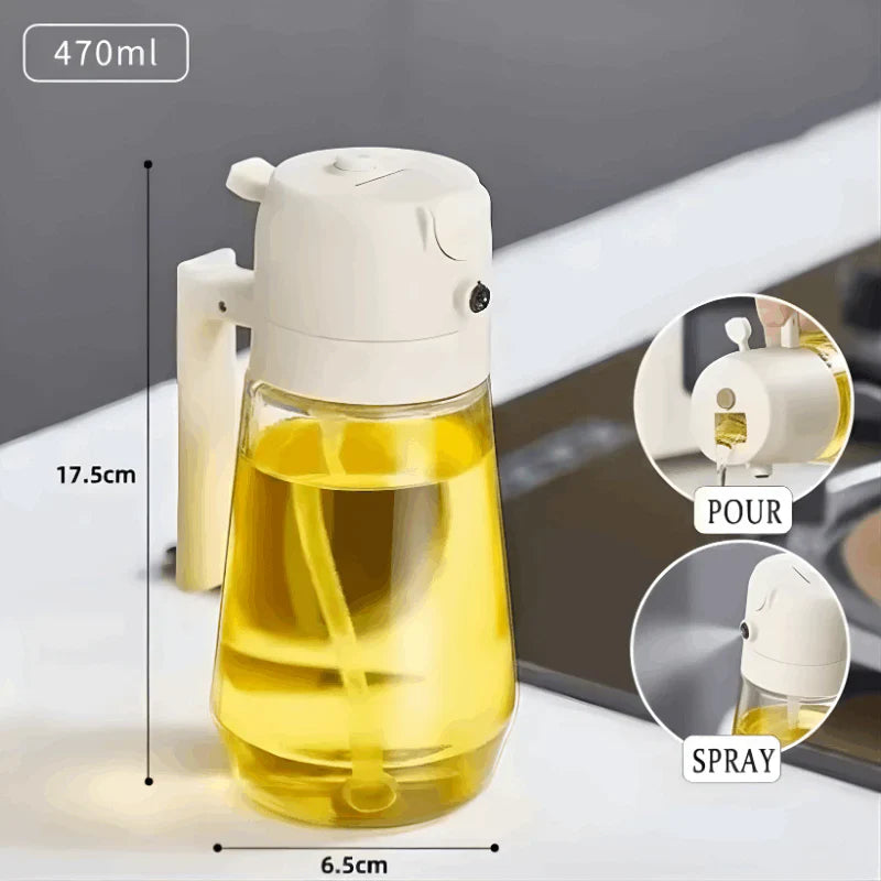 2-in-1 Oil Sprayer & Oil Dispenser Bottle | کچن کے لیے آئل اسپرے اور پورنگ بوتل