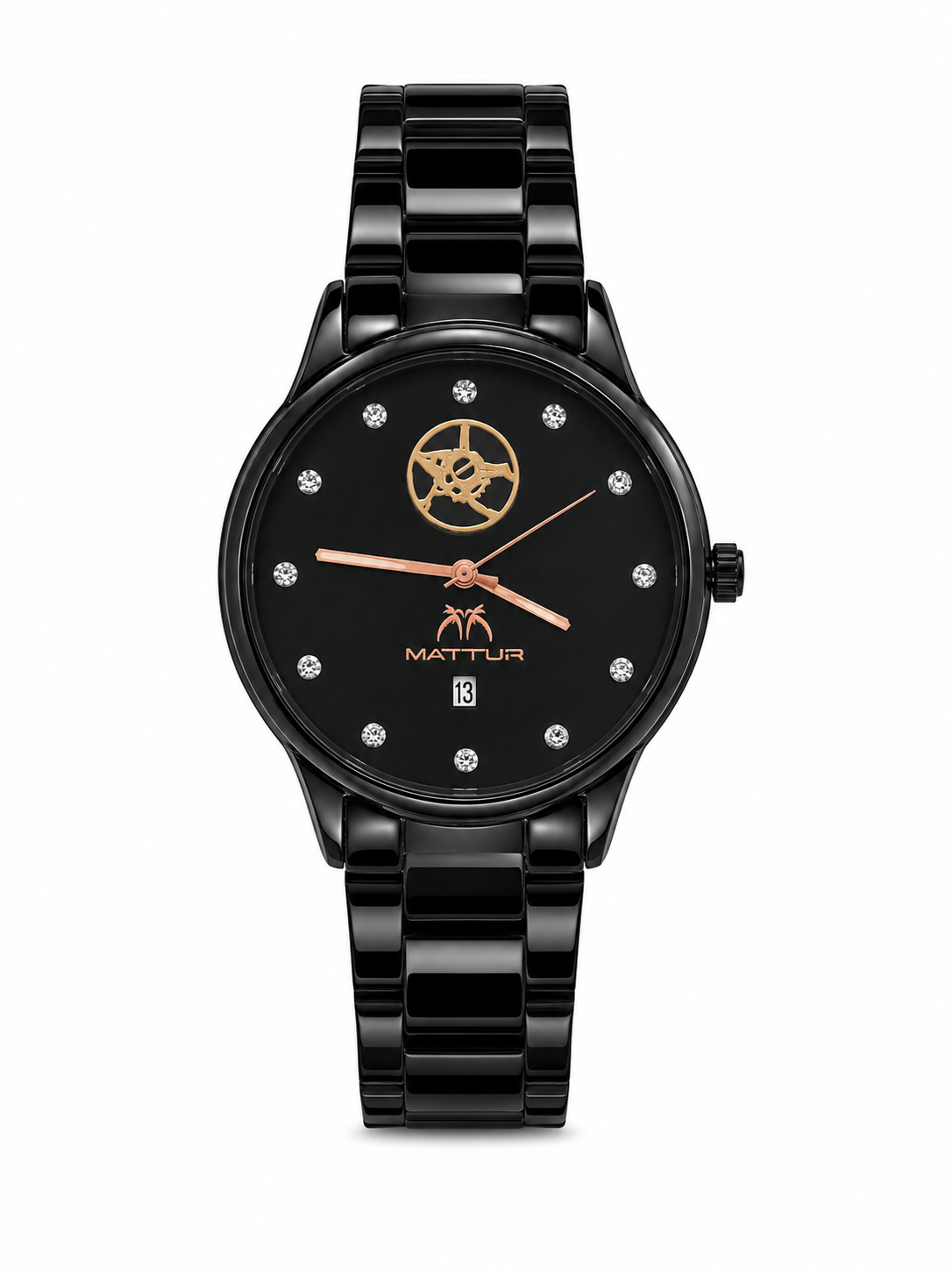 Option 1 (Modern): MATTUR Luxury Black Ceramic Watch For Men – Premium Quartz Edition