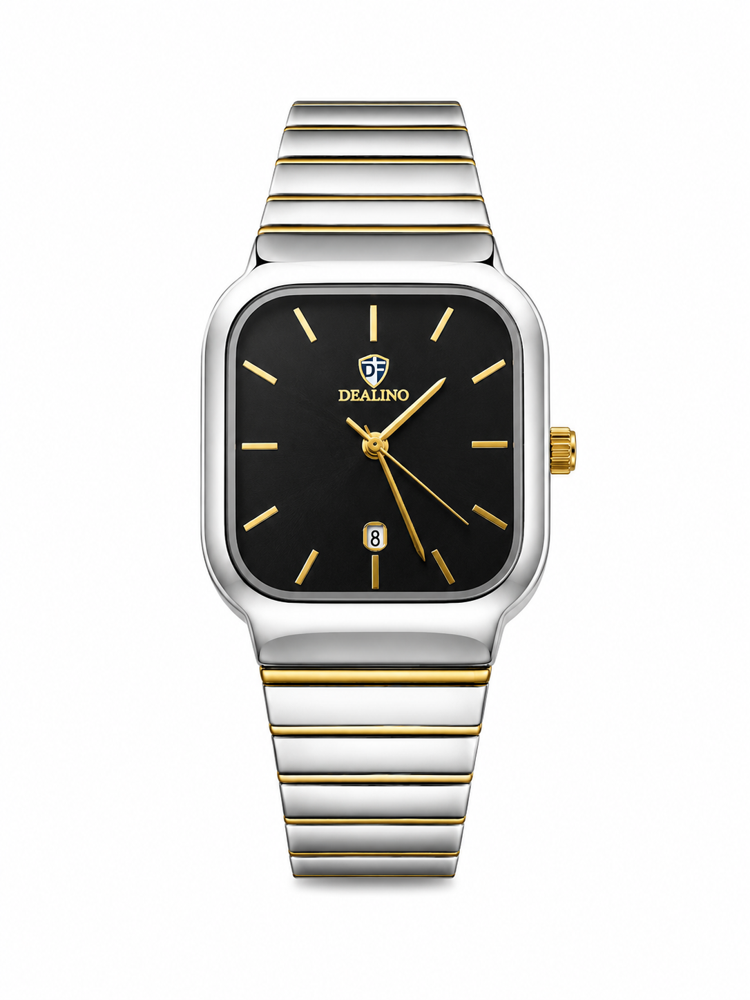 Dealino Luxury Square Two-Tone Quartz Watch with Date Display