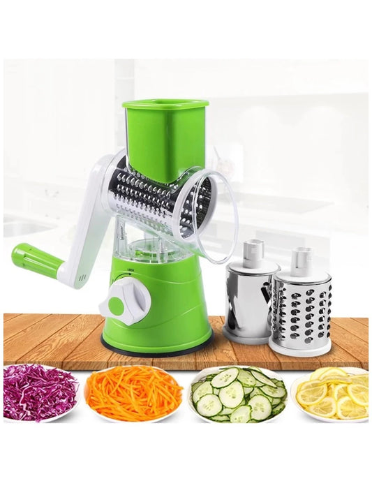 3-in-1 Manual Rotary Vegetable Cutter & Slicer | ملٹی فنکشن سبزی کاٹنے اور سلائس کرنے والی مشین
