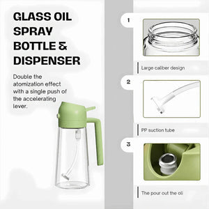 2-in-1 Oil Sprayer & Oil Dispenser Bottle | کچن کے لیے آئل اسپرے اور پورنگ بوتل