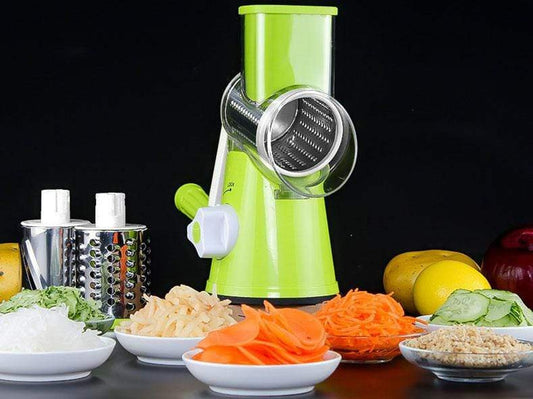 3-in-1 Manual Rotary Vegetable Cutter & Slicer | ملٹی فنکشن سبزی کاٹنے اور سلائس کرنے والی مشین